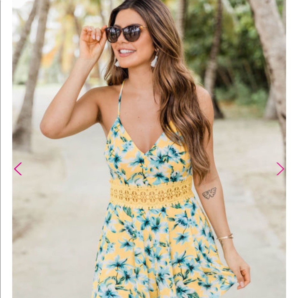 Yellow floral romper